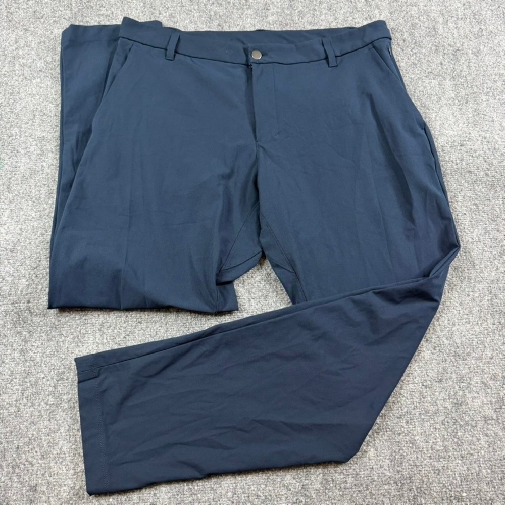Lululemon Commission Slim Pant Mens 36 Navy Blue Warpstreme Tech Trousers